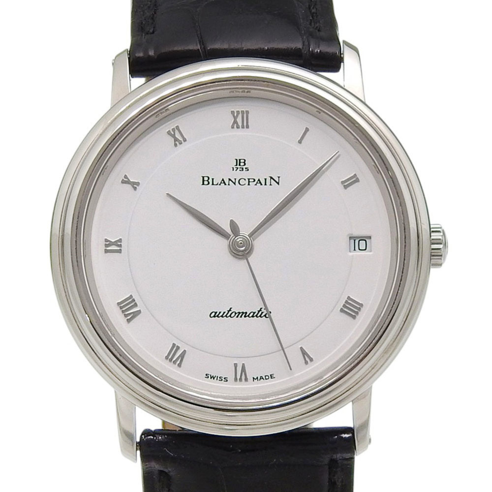 Blancpain Villeret Extra 1195 1127 White Dial Stainless Steel/Leather Automat...